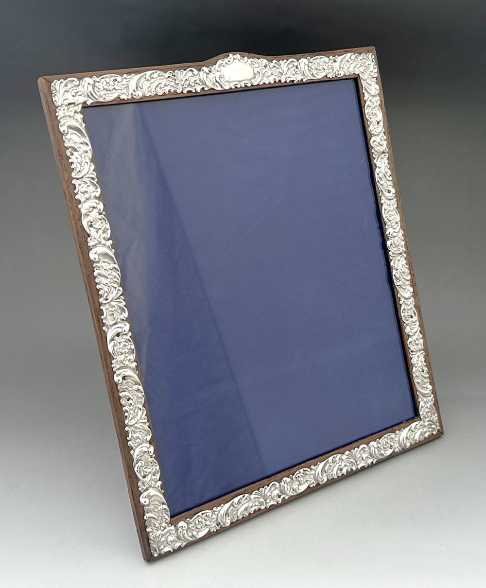 A useful large Chester silver photo frame