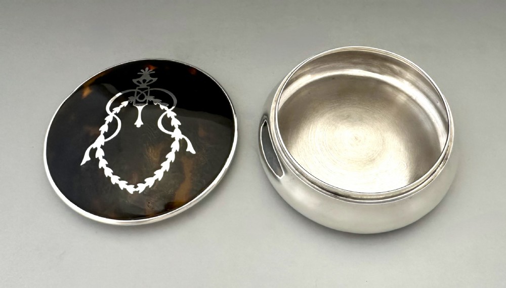 An attractive silver & tortoiseshell trinket box View VII