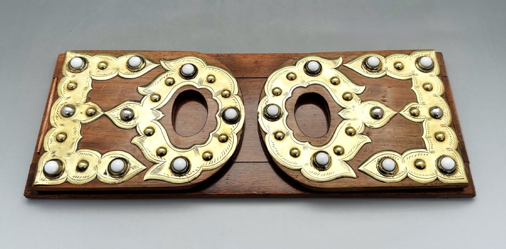 An excellent mid Victorian Walnut & Brass Extending Book Slide View VI