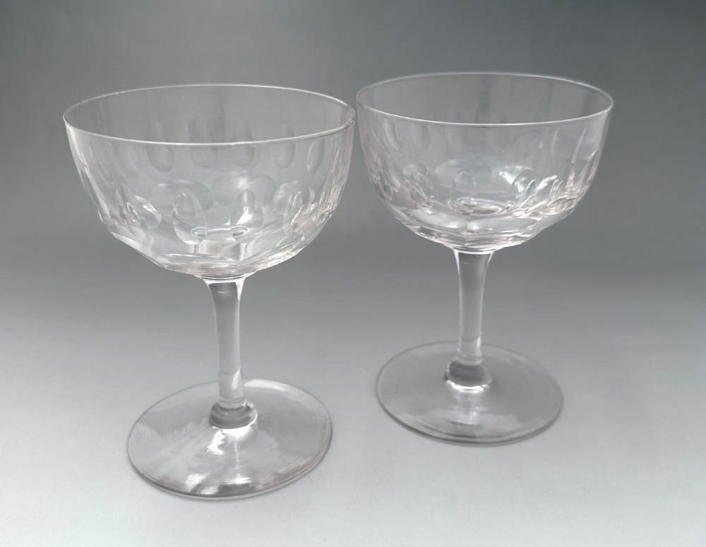 An attractive Pair Of Victorian Cut Glass Champagne Bowls