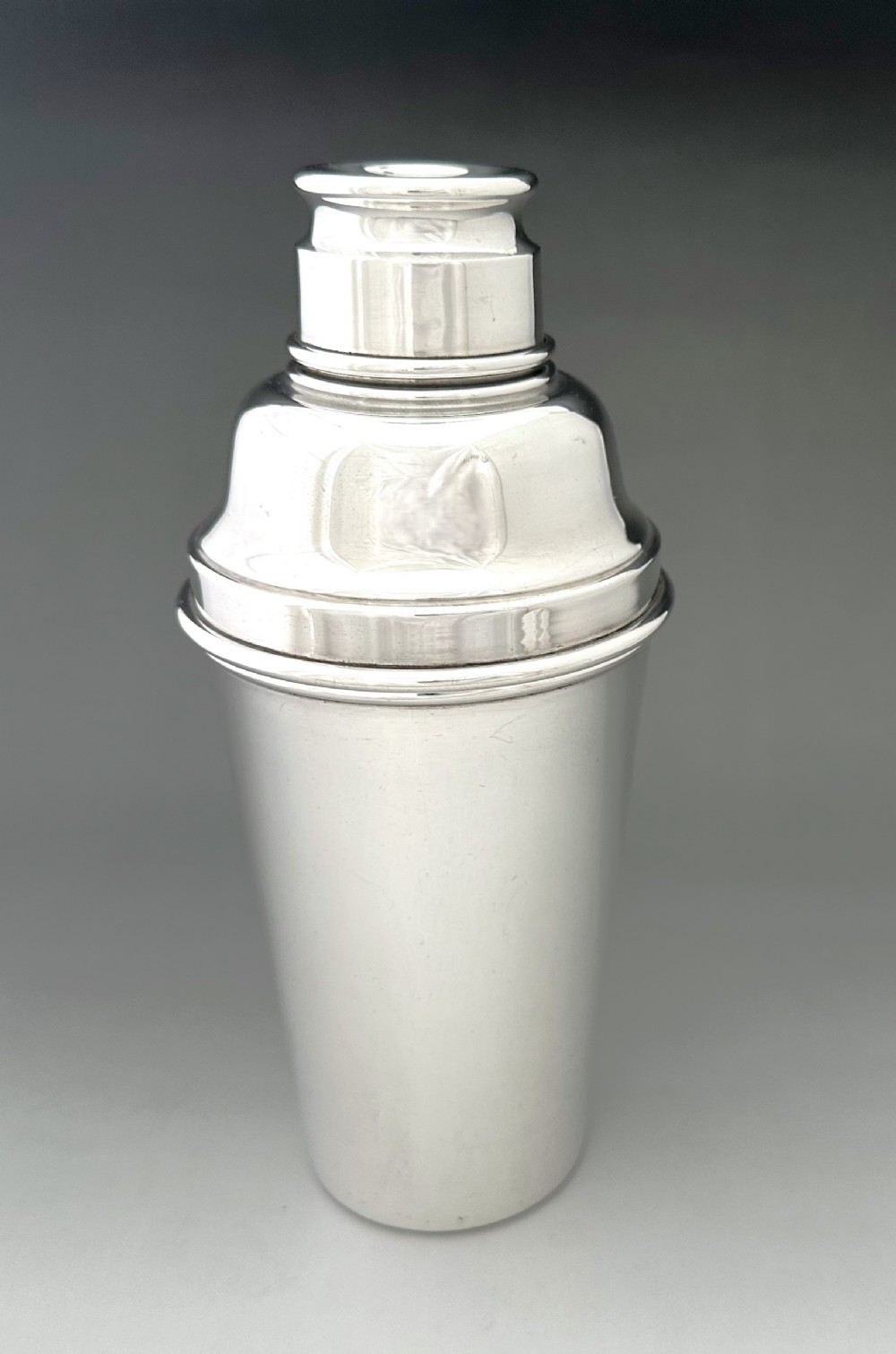A handsome Art Deco silver plated cocktail shaker