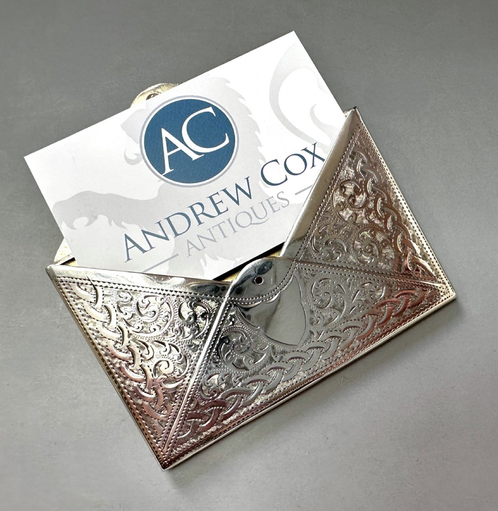 A gorgeous Edwardian novelty silver card case View VII