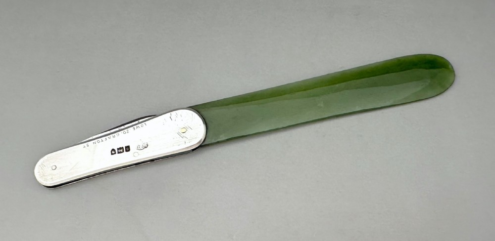 An excellent silver & Jade letter opener View II