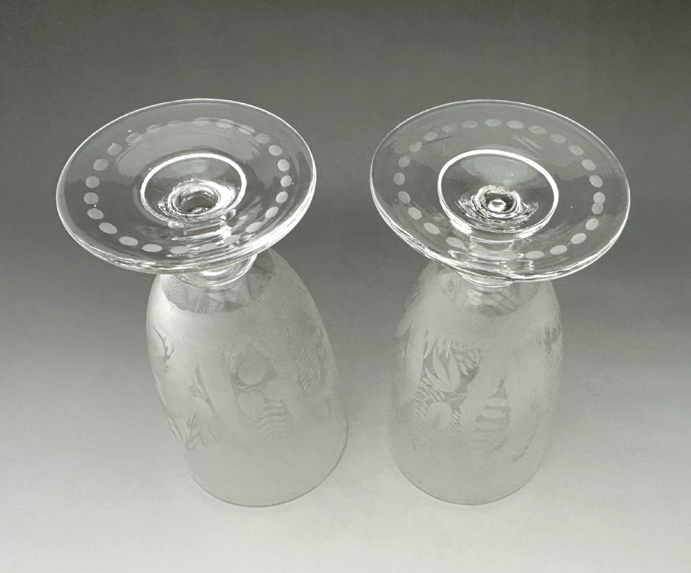 A useful pair of Victorian Fern etched glasses View IV