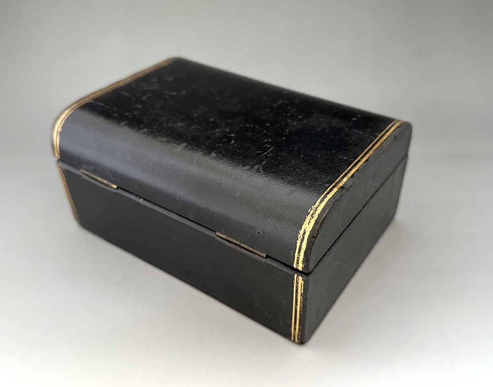 A useful black Leather Victorian Jewellery Box View II