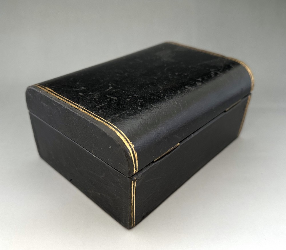 A useful black Leather Victorian Jewellery Box View III
