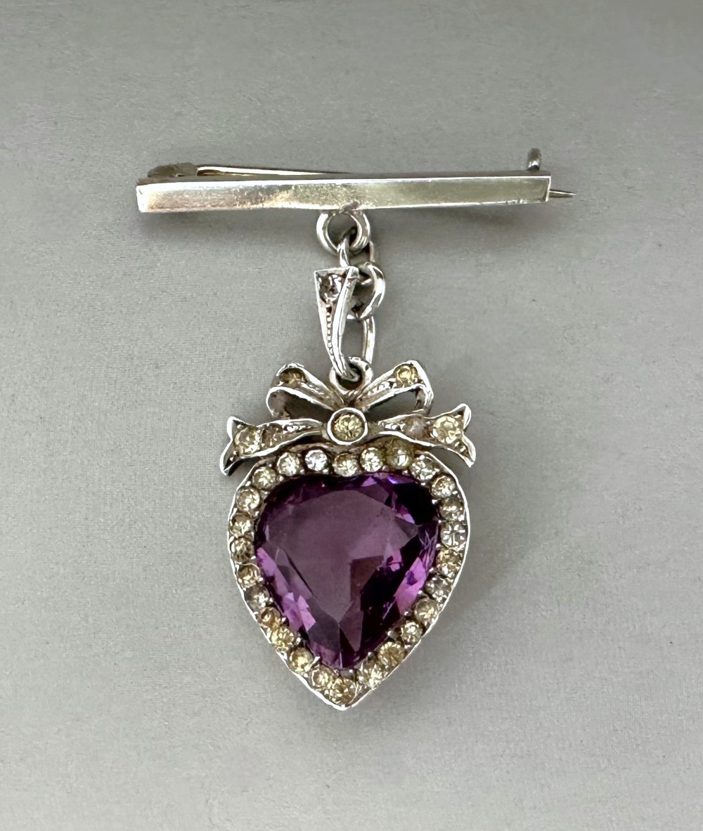 A beautiful late 19th Century silver & Amethyst brooch
