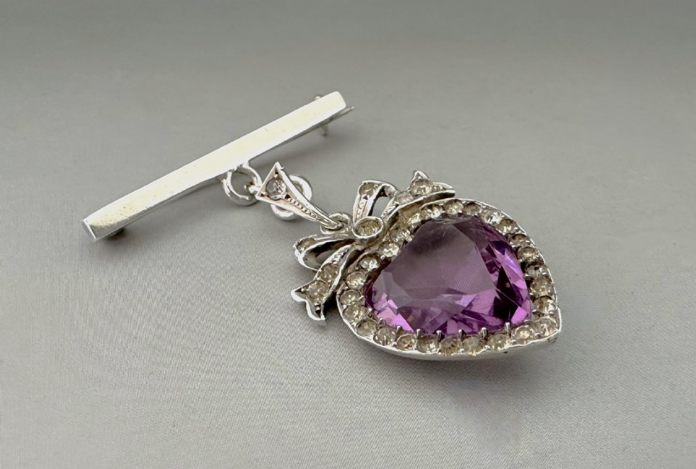 A beautiful late 19th Century silver & Amethyst brooch View III
