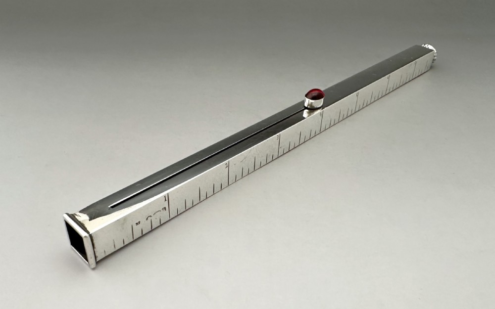 An extremely rare silver ruler with Wax seal & Pencil View IV