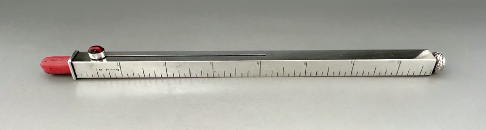 An extremely rare silver ruler with Wax seal & Pencil View XI