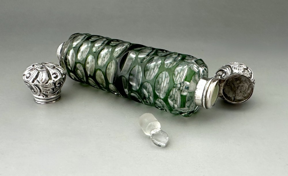 A Lovely Victorian Silver Double Ended Scent Bottle View V