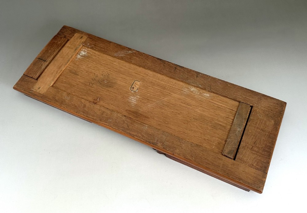 A Victorian maple wood extending book slide featuring pierced Gothic Revival tracery on hinged folding ends. View V