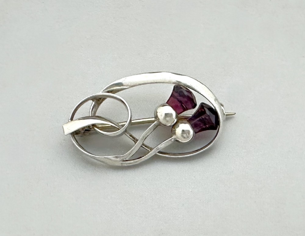 A gorgeous Charles Horner silver thistle brooch