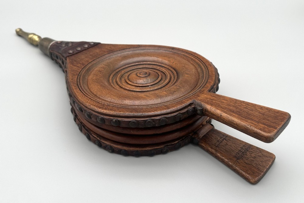 An excellent pair of Mahogany fireside bellows View II