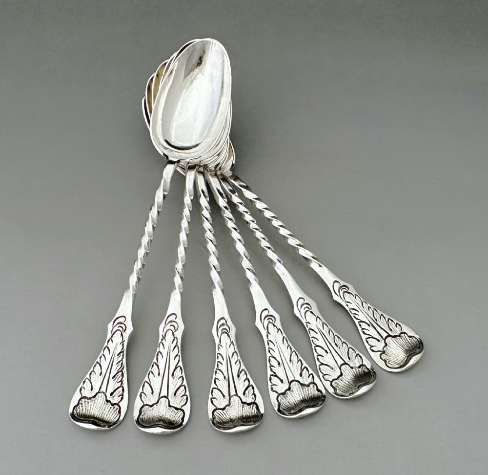 An excellent set of 6 Scottish Provincial silver teaspoons