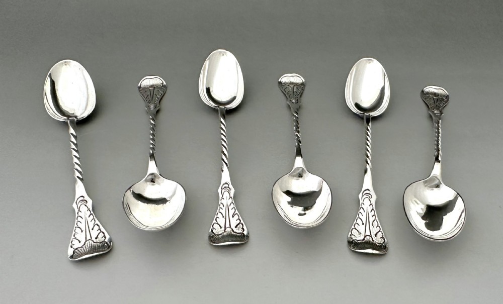 An excellent set of 6 Scottish Provincial silver teaspoons View III