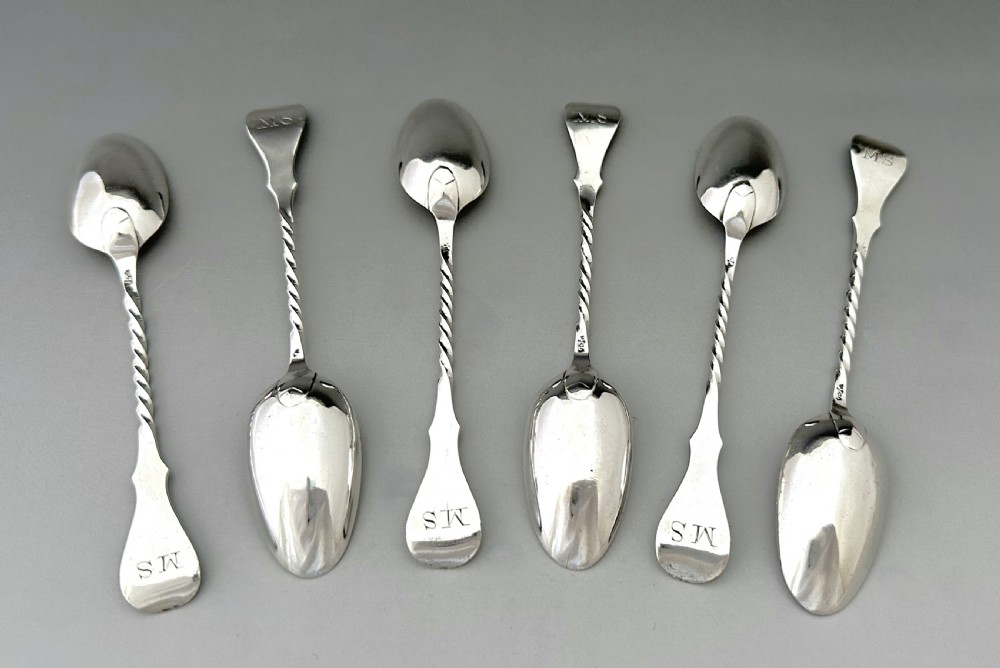An excellent set of 6 Scottish Provincial silver teaspoons View IV