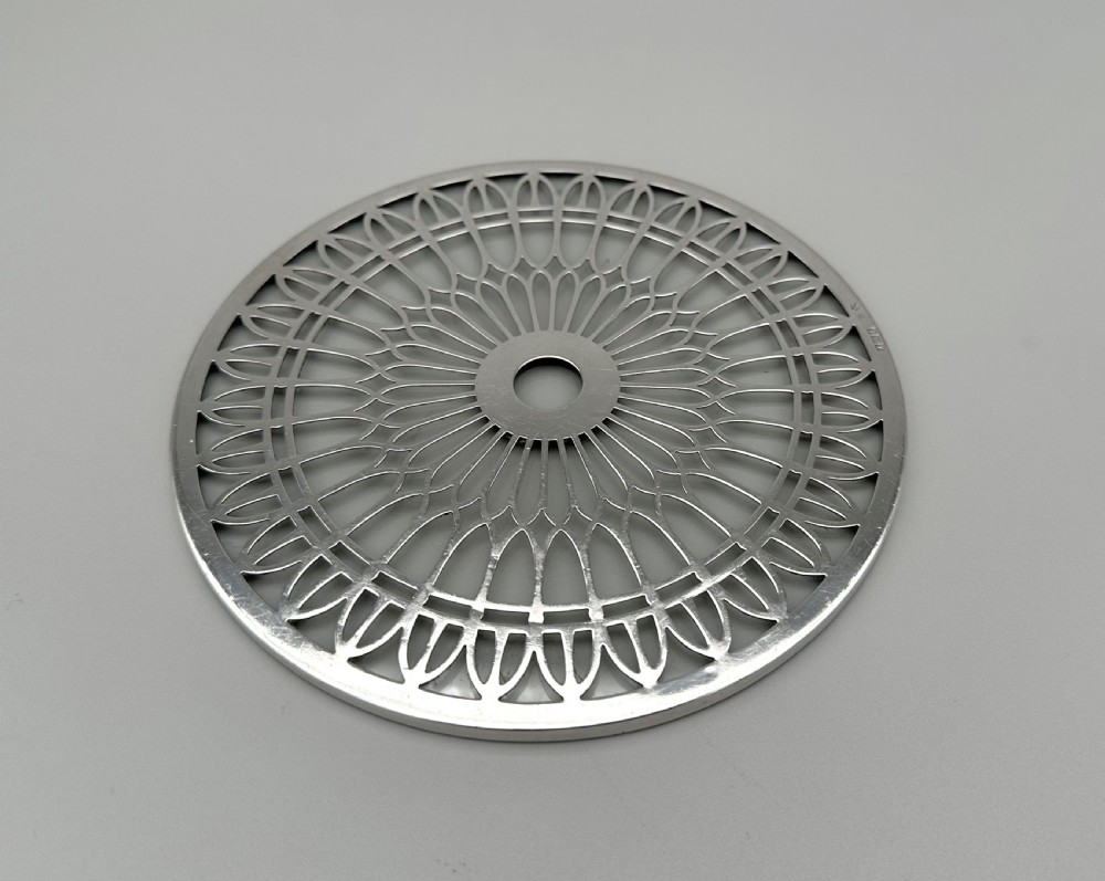 A stylish silver mounted large teapot stand/coaster View III