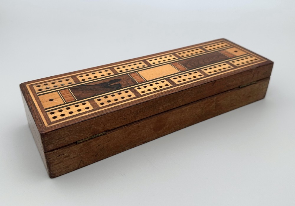 A delightful Victorian Mahogany Cribbage board box View III
