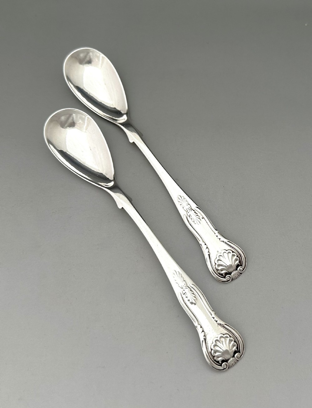 A useful pair of Scottish silver mustard spoons by Hamilton & Inches