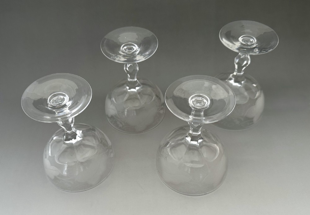 A Gorgeous Set Of 4 Victorian cut & engraved Champagne glasses View VI