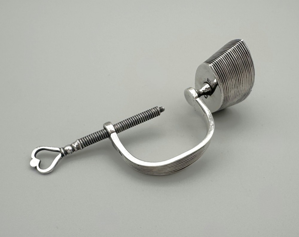 A rare 19th Century Dutch silver sewing clamp with pin cushion View IV