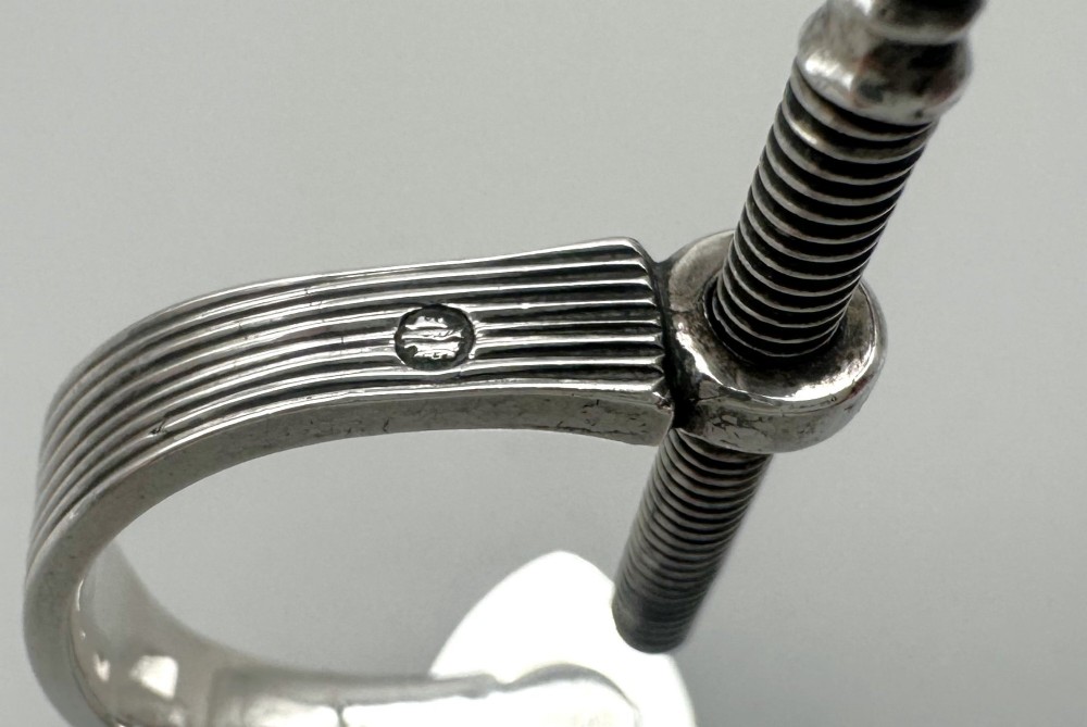 A rare 19th Century Dutch silver sewing clamp with pin cushion View IX
