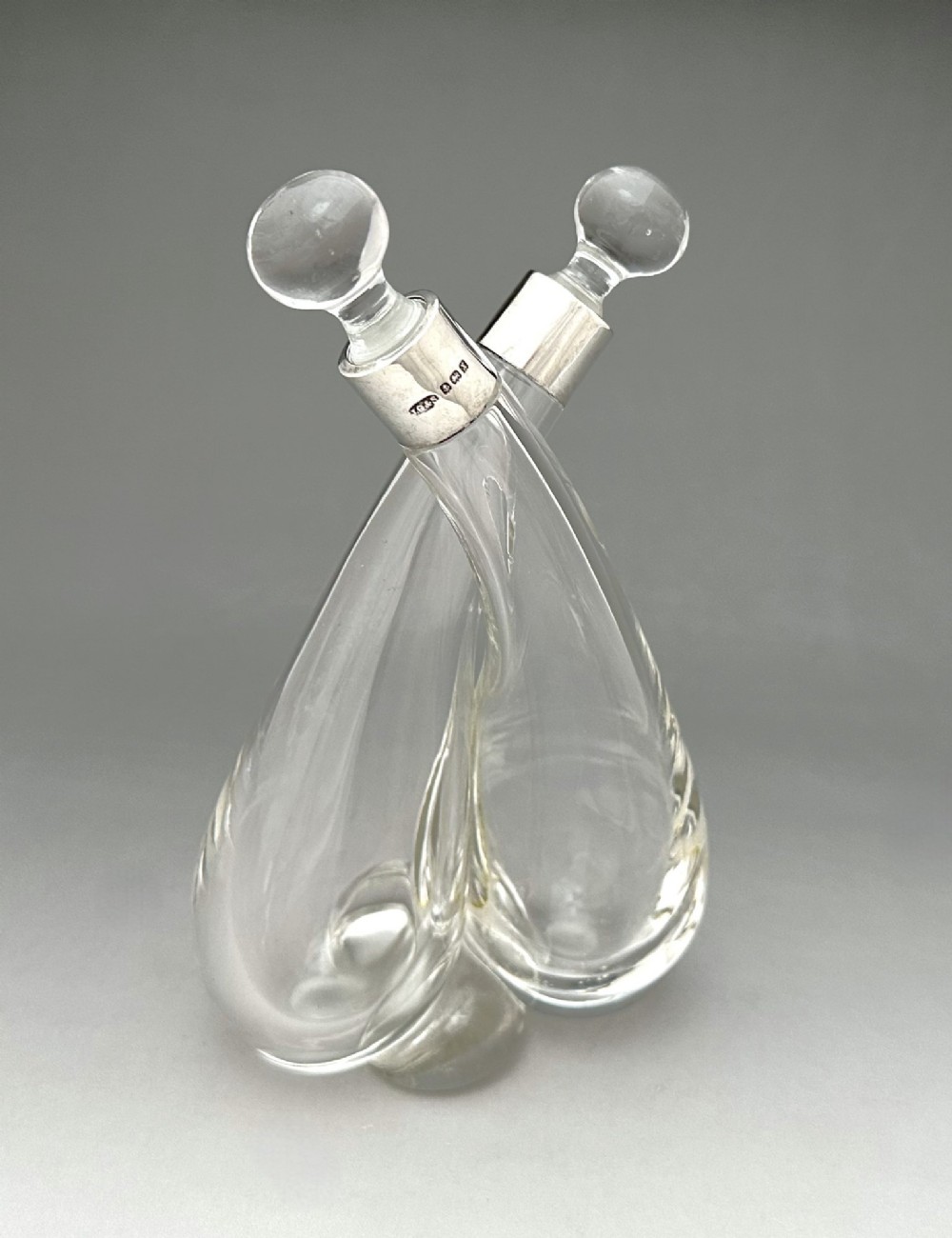 A George V silver mounted oil & vinegar duo View III
