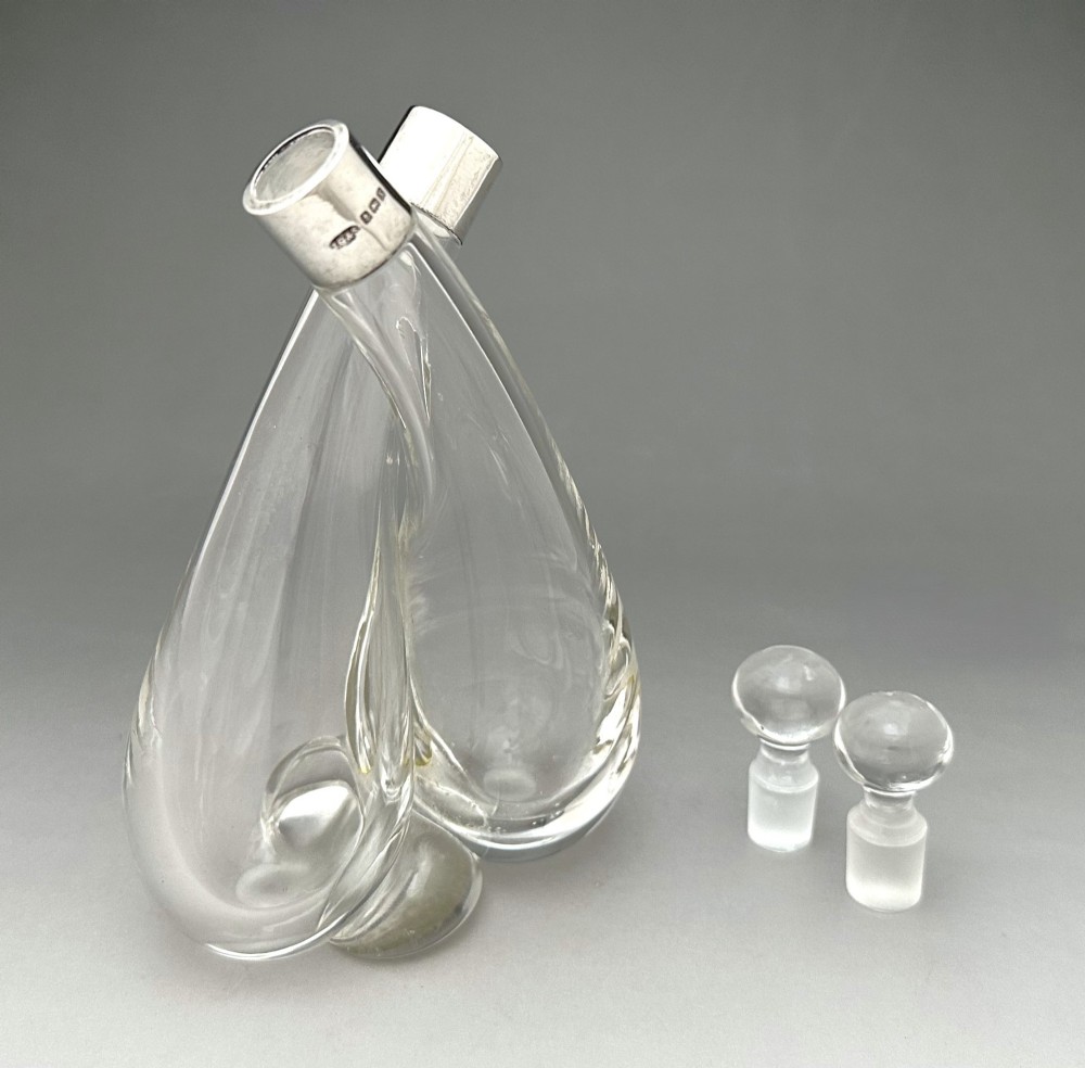 A George V silver mounted oil & vinegar duo View IV