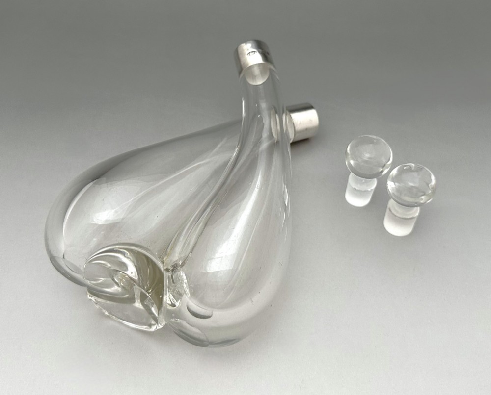 A George V silver mounted oil & vinegar duo View V