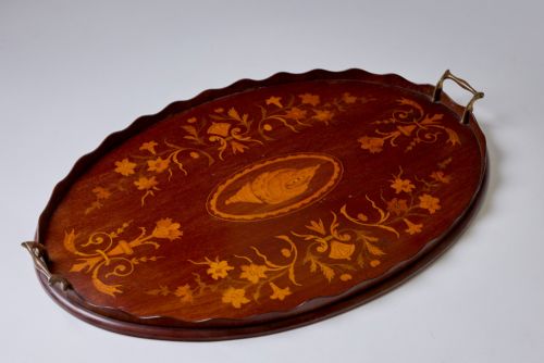 AN INLAID VICTORIAN TRAY OF PRODIGIOUS PROPORTIONS - ADDITIONAL PHOTO 2