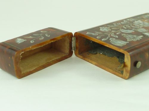 VICTORIAN CIGAR CASE TORTOISESHELL MOTHER OF PEARL - ADDITIONAL PHOTO 6