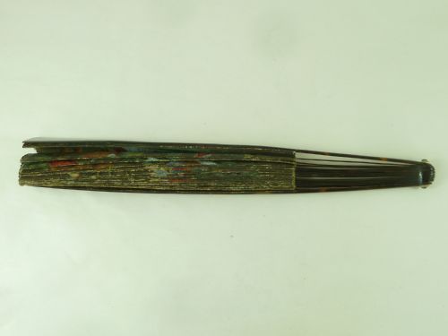 18C HAND PAINTED FAN AND CASE EUROPEAN CHINOISERIE EVENTAIL BOXED - ADDITIONAL PHOTO 9