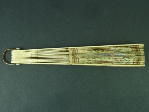 HAND PAINTED FAN EUROPEAN SEQUIN SIGNED POUTNEL EVENTAIL DUVELLEROY BOXED - ADDITIONAL PHOTO 7