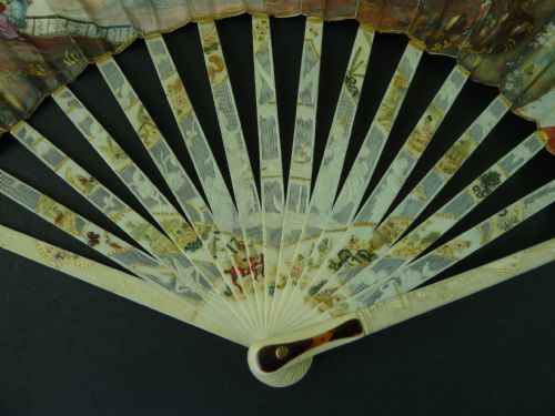 18C HAND PAINTED FAN EUROPEAN CHINOISERIE CHINESE EVENTAIL - ADDITIONAL PHOTO 2