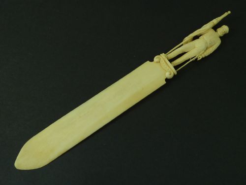 GARIBALDI EUROPEAN CARVED IVORY PAPER KNIFE PAGE TURNER - ADDITIONAL PHOTO 1
