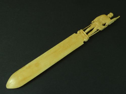 GARIBALDI EUROPEAN CARVED IVORY PAPER KNIFE PAGE TURNER - ADDITIONAL PHOTO 2