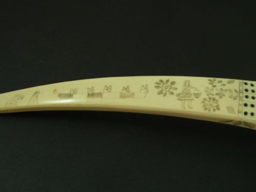 LARGE SCRIMSHAW INUIT CRIB BOARD WALRUS TUSK MARINE IVORY ESKIMO - ADDITIONAL PHOTO 5