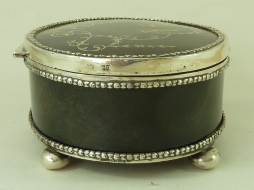 VICTORIAN TORTOISESHELL SILVER PIQUE JEWELLERY BOX CHARLES BOYTON ANTIQUE - ADDITIONAL PHOTO 4