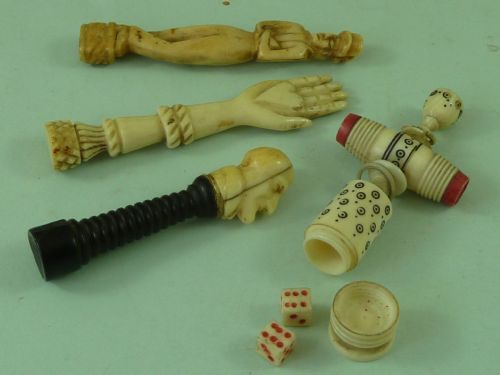 PIPE TAMPERS FIGURAL FOLK ART IVORY BONE TREEN ANTIQUE - ADDITIONAL PHOTO 5