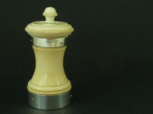 1920 SILVER IVORY PEPPER MILL GRINDER - ADDITIONAL PHOTO 2