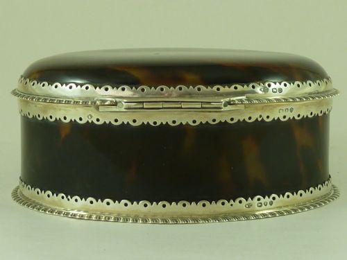 VICTORIAN TORTOISESHELL SILVER JEWELLERY BOX WILLIAM COMYNS 1889 ANTIQUE - ADDITIONAL PHOTO 1