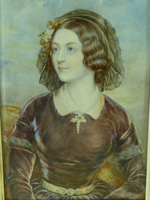LOLA MONTEZ DANCER ACTRESS KARL JOSEPH STIELER HAND PAINTED PORTRAIT MINIATURE ANTIQUE - ADDITIONAL PHOTO 1