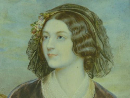 LOLA MONTEZ DANCER ACTRESS KARL JOSEPH STIELER HAND PAINTED PORTRAIT MINIATURE ANTIQUE - ADDITIONAL PHOTO 6