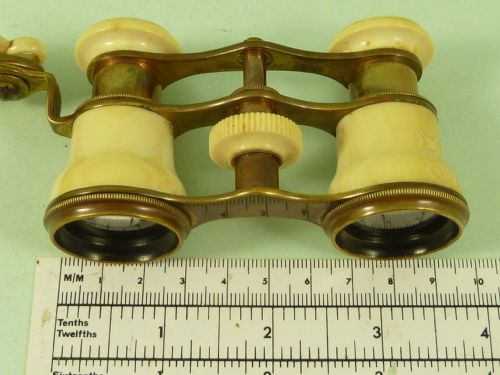 LORGNETTE OPERA GLASSES BINOCULARS IVORY GILT BRASS FRENCH ANTIQUE - ADDITIONAL PHOTO 4