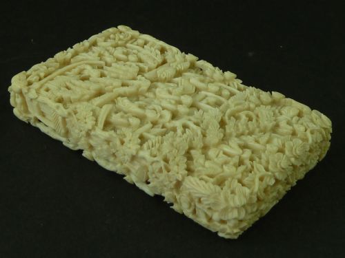 CHINESE EXPORT CANTON CARVED IVORY VISITING CARD CASE - ADDITIONAL PHOTO 3
