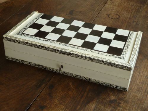 anglo indian vizagapatam games compendium chess backgammon ebony ivory sandalwood - CATEGORY: ANTIQUE MISCELLANEOUS - DATED 1850