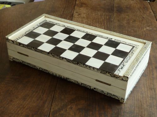 ANGLO INDIAN VIZAGAPATAM GAMES COMPENDIUM CHESS BACKGAMMON EBONY IVORY SANDALWOOD - ADDITIONAL PHOTO 6