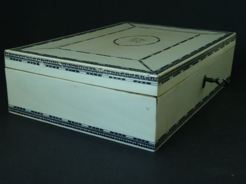 VIZAGAPATAM ANGLO INDIAN IVORY BOX SANDALWOOD ANTIQUE - ADDITIONAL PHOTO 6