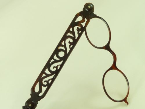 NEGRETTI ZAMBRA LONDON TORTOISESHELL LORGNETTES OVAL FRAME SPECTACLES ANTIQUE - ADDITIONAL PHOTO 5